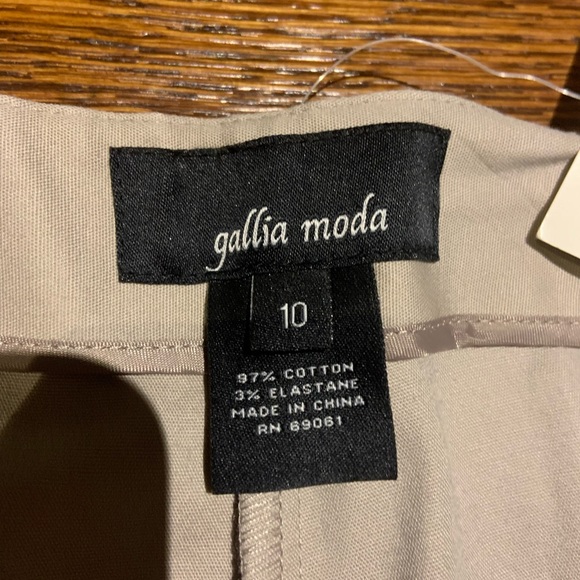 NEW Gallia Moda Side Zip Cotton Stretch Pants - Picture 3 of 4
